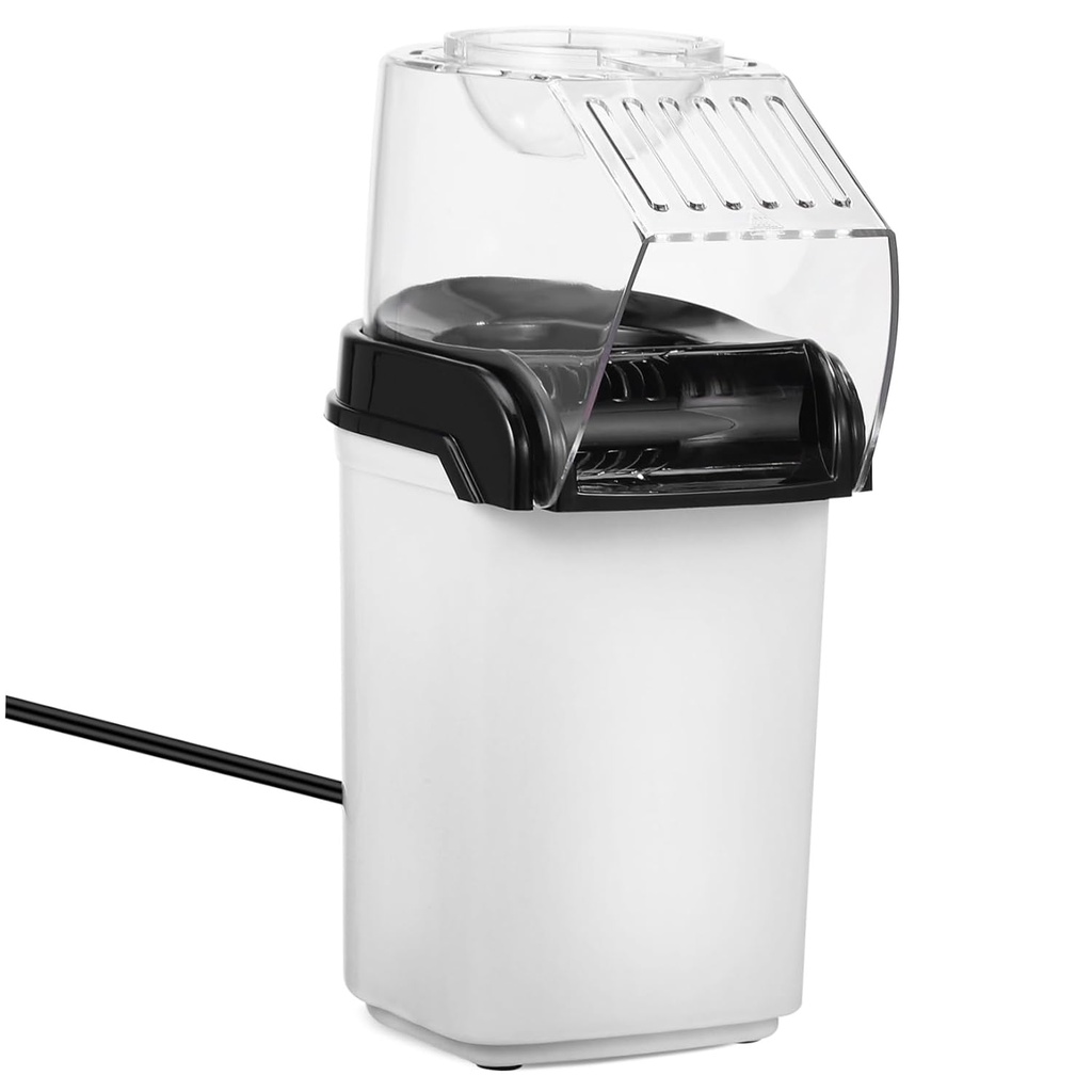 KICHOUSE 110v Hot Air Popcorn Maker Machine Easy One-Button Popcorn Popper for Parties Compact Household Appliance