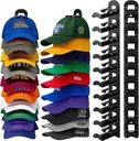 Hat Hook for Wall, 2 Pack Hat Organizer Hold up to 20 Hats,Hat Holder with Strong Adhesive and 8 Pack Screws, Cap Holder Hat Hangers for Wall Closet Door and Bedroom(B-Black)