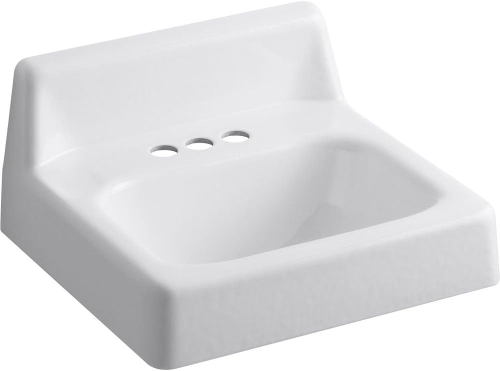 Kohler K-2867-0 Wall Mount Single Bowl Bathroom Sink White