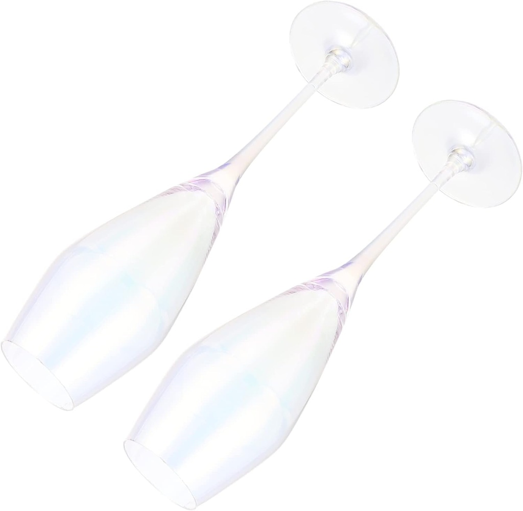 Ciieeo 2Pcs Elegant Crystal Wine Goblets Lightweight Bride Groom Flutes for Weddings Celebrations Timeless Design for Any Decor