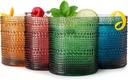 Khen Plastic Hobnail Drinking Glasses Set of 4 Neutral Tones Cups 14oz, Shatterproof & Unbreakable Acrylic Beaded Design, BPA-Free, Dishwasher Safe Indoor/Outdoor Drinkware for Water, Juice, Cocktails