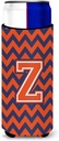 Letter Z Chevron Orange Blue Ultra Beverage Insulators for slim cans