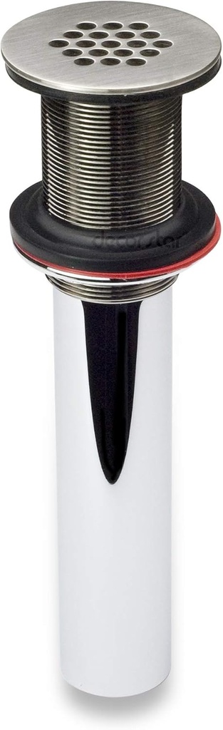 PU-005 1 1/2" Bathroom Faucet Vessel Vanity Sink Grid Drain Stopper Strainer Without Overflow Brushed Nickel (Regular)