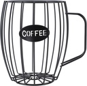 Coffee Pod Holder Iron Metal Beer Cup Shaped Coffee Capsule Storage Basket Organizer for Counter Coffee Accessories Black
