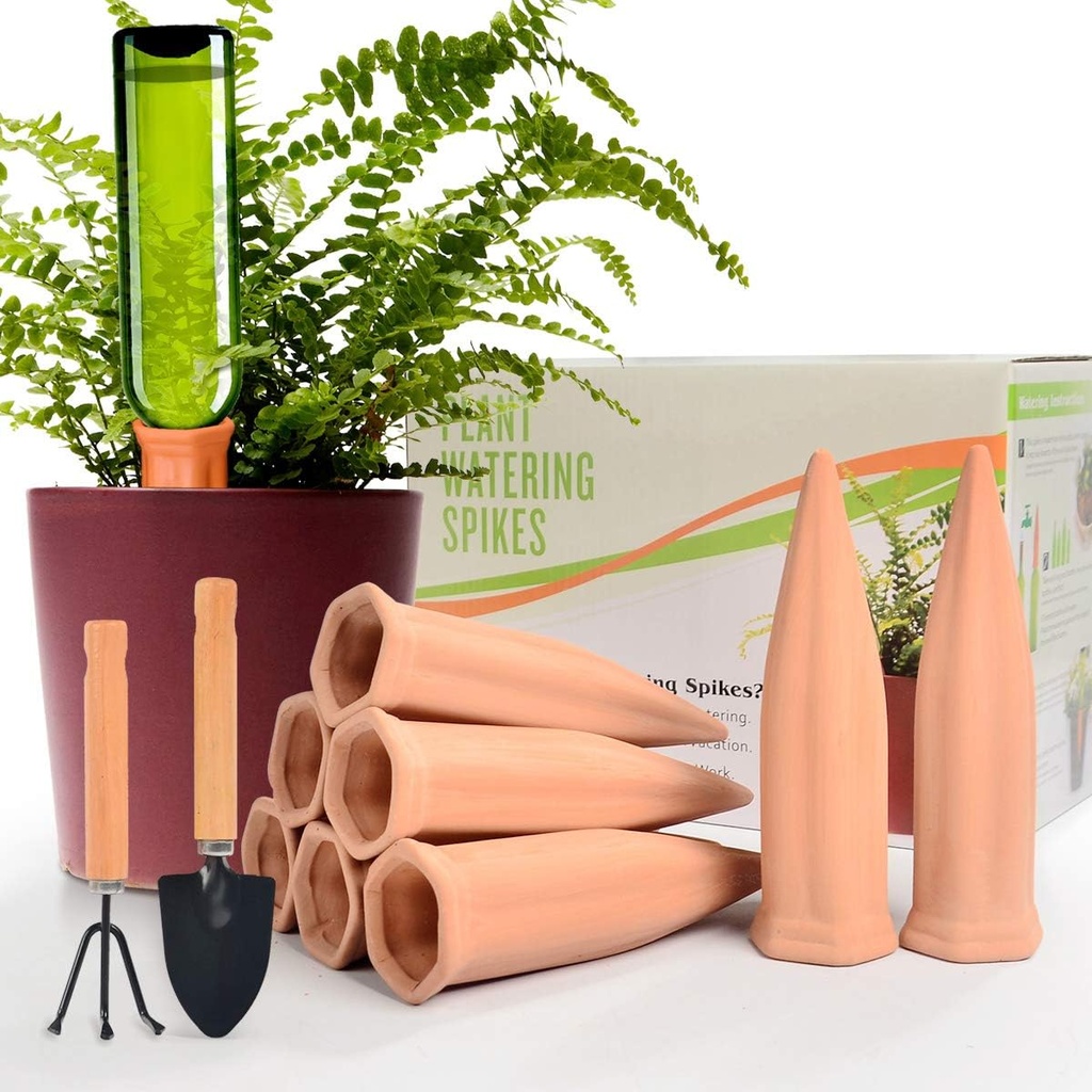 Automatic Plant Waterer Terracotta Self Watering Spikes Drippers Irrigation System for Vacation or Holiday (8Pack)
