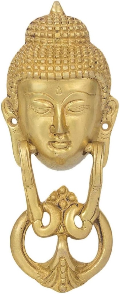 IBLAY Brass Buddha Door Knocker Knockers Gate Knocker Door Accessories (Door_Knocker_Buddha)
