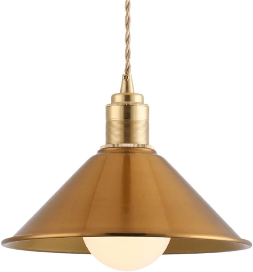 Creative Trumpet-Shaped Metal Chandelier, E27 Screw Single Pendant Lamp, Modern Industrial Style Hanging Light, Bedroom Restaurant Bar Decoration Light Fixtures(26cm)