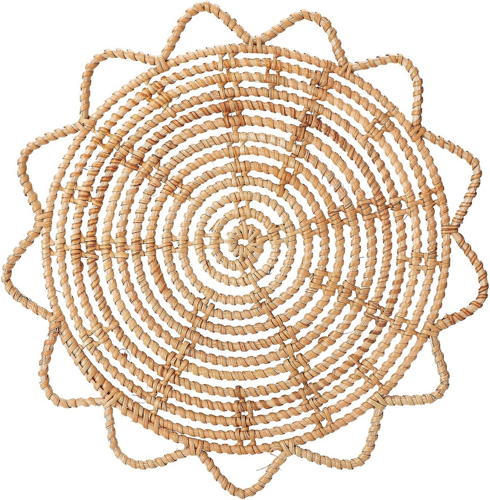 Rattan Round Braided Flower Porch Grass Woven Home Handmade Rattan Woven Wall Decoration Pendant Wall Decoration Wall Hanging for Home(#1)