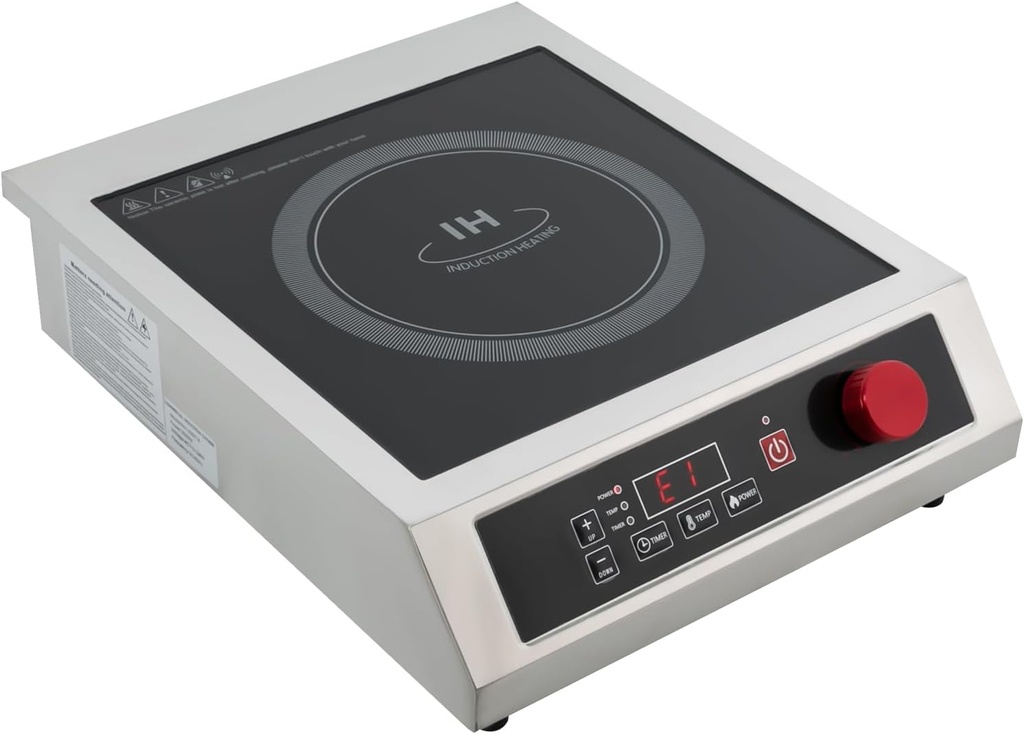 Commercial Induction Cooktop with LED Display, 3500W Powerful Electric Induction Burner, Countertop Electric Stove Stir-frying, Boiling, Stewing, Steaming Food