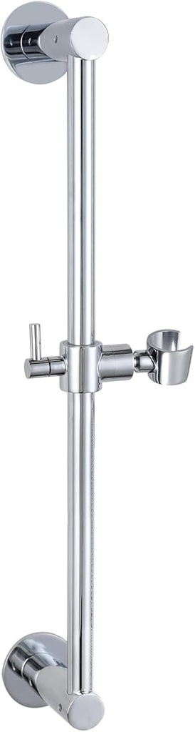 Shower Slide Bar Adjustable Handheld Shower Head Holder Wall Mount - 15inch All-Metal Shower Head Slide Bar Compatible with Bathroom Drill Free Glue Installation - Brushed