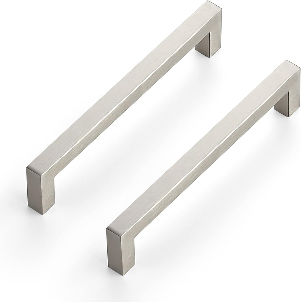 Ravinte 20 Pack 6-1/4 Inch Kitchen Square Cabinet Handles Satin Nickel Pulls Brushed Nickel Kitchen Cabinet Hardware Handles for Cupboard Drawer Pulls