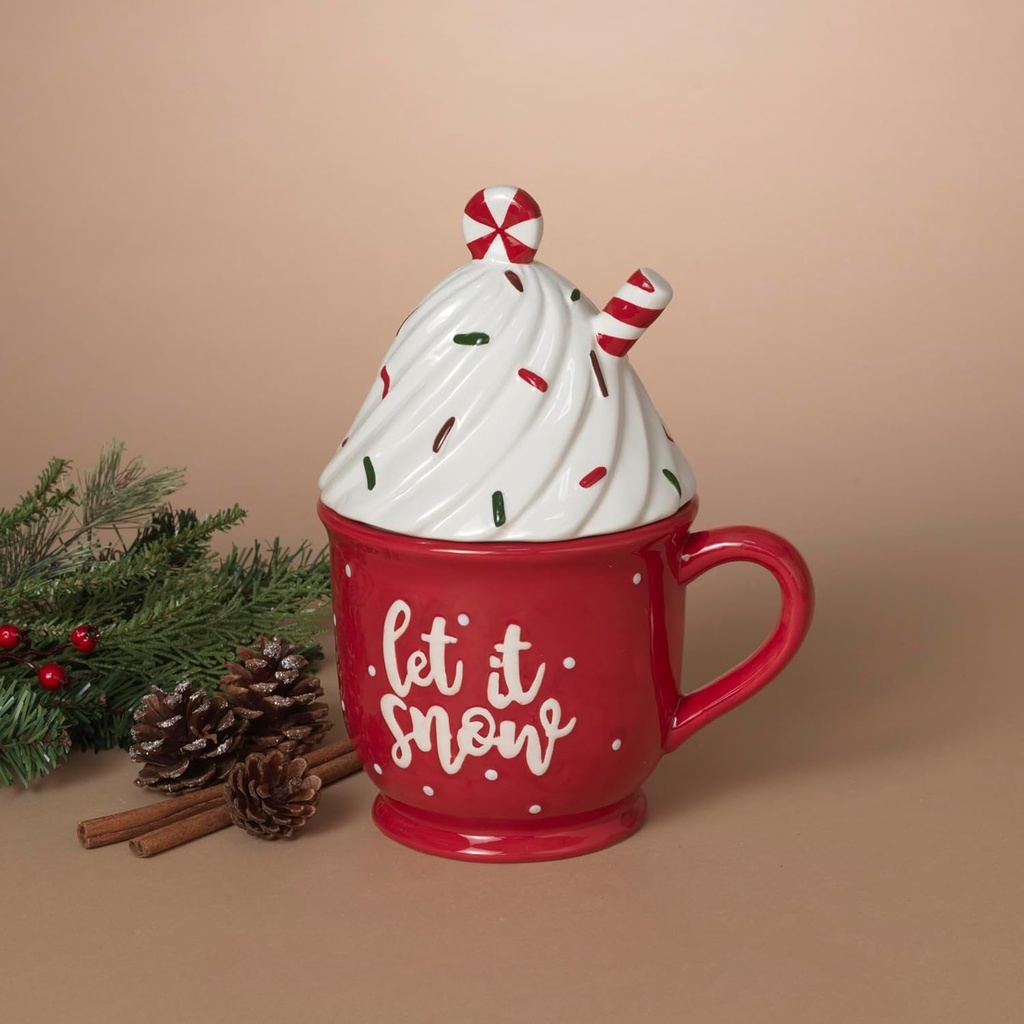 Gerson International Ceramic Cupcake Cookie Jar, 10.43-Inch, Multicolor