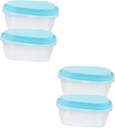 2sets Oval Ice Cream Tubs Lid Plastic Dessert Containers for Home Cake Shop Restaurant Keep Foods Fresh and Healthy