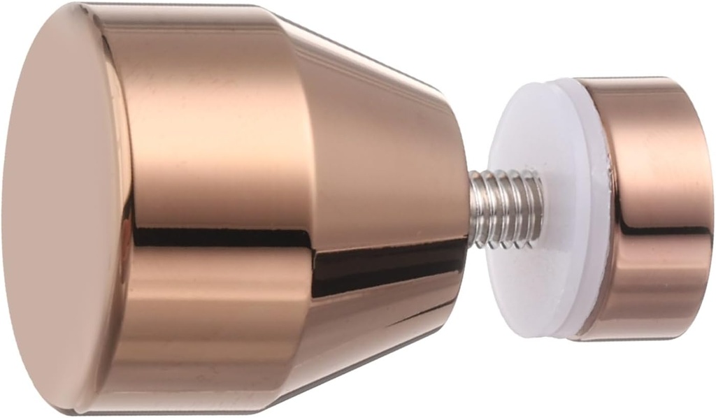 uxcell Glass Door Handles, Round Sliding Shower Doors Knob Single Side Pull Handles with Screw Hardware Replacement Parts for 6-18mm Bathroom Glass Door（Rose Gold，Conical Type）