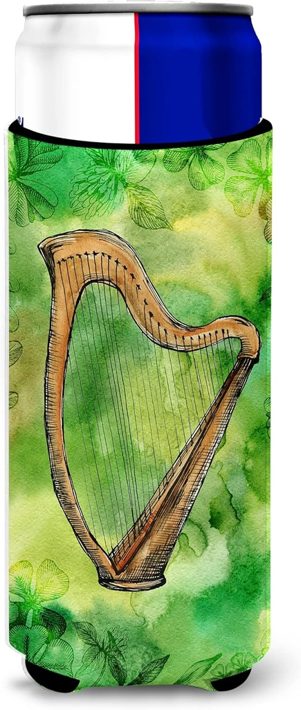 Caroline's Treasures Irish Harp Michelob Ultra Hugger For Slim Cans, Slim Can, Multicolor