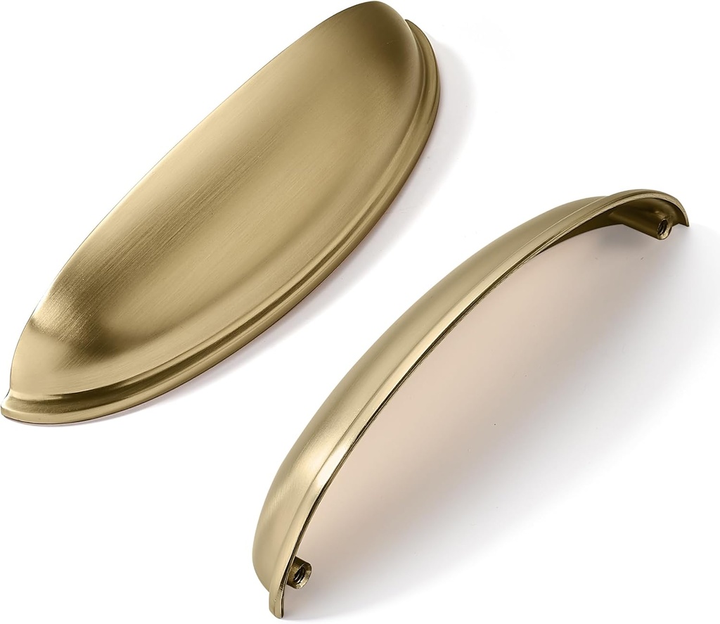 khtumeware 10 Pack 5" Drawer Pulls Champagne Bronze Cabinet Cup Pulls Kitchen Hardware Cabinet Handles Drawer Handles Knobs 5 inch Hole Center