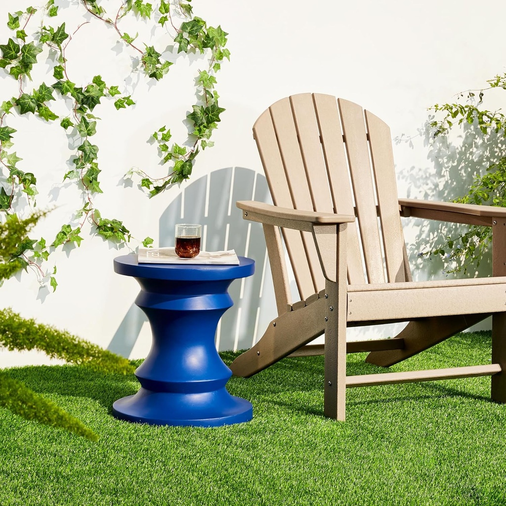 Giltzhome Decorative Garden Stool, 18.25" H Black Chess Pedestal Antique Accent Table Side Table Plant Stand for Garden Patio Lawn Home Indoor Outdoor, Cobalt Blue