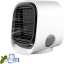 Desktop Air Conditioner, Small Mobile Air Cooler, Air Conditioner with Led Nightlight, 3 Speed Settings with Water Tank, Instant Cooling in Seconds, Breeze Portable,White