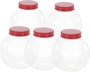5pcs Christmas Shaped Candy Jars Sealing Lids Treat Containers for Candy Cookies Toys for Holiday Parties and Celebrations