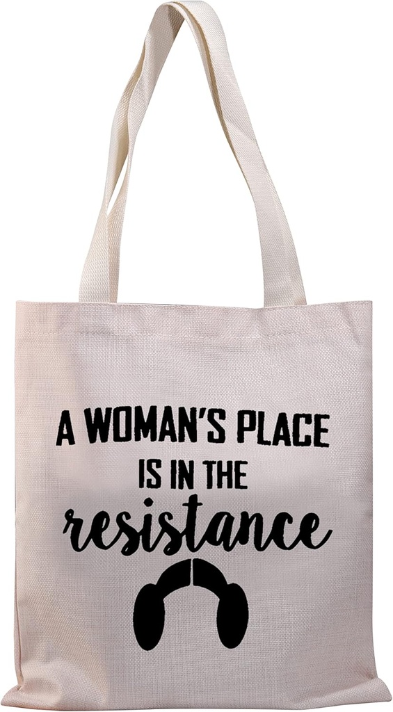 Feminist Tote Bag For Women A Woman's Place Is In The Resistance Feminist Theme Gift Inspirational Feminism Shopping Bag Women Power Gift (place in the resistance TG)