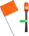 Fluorescent Orange Yard Marking Flags - 4x5x15 Inch Marker Flags - 50 Pack - Markers For Lawn, Irrigation, Landscaping, Survey & Sprinkler Head Marking