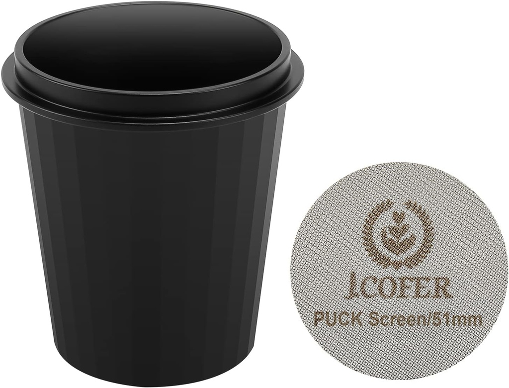 IKAPE 51mm Espresso Puck Screen, Reusable Professional Barista Portafilter Coffee Dosing Cup Set for Espresso Machine 51mm Bottomless Naked Portafilter (Espresso Set)