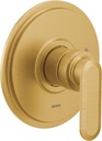 Moen Greenfield Brushed Gold Single-Handle Bathtub Trim, Shower Lever Handle, Valve Required, UT2321BG