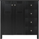 32 Inch Black Bathroom Vanity, Traditional Standing Pedestal Cabinet Without Sink