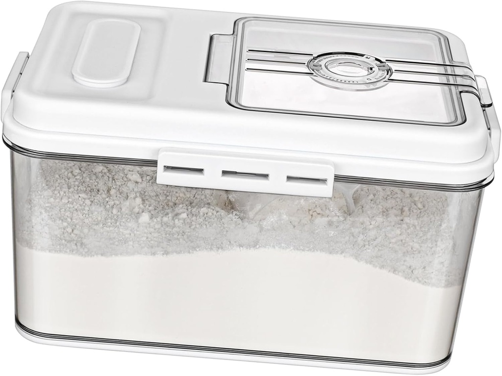 VOSAREA Airtight Rice Storage Container Bin Multifunctional Grain Dispenser for Rice Flour and Grains Capacity Kitchen Organization Modern Design Pet Material for -term Use