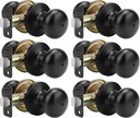 goldenwarm Black Interior Door Knobs, Matte Black Bedroom Door Knob, Door Knobs Interior Bulk, Privacy Door Knob for Bedroom or Bathroom(6 Pack)