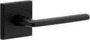 Viaggio QADMHMBRZ_SD_RH Quadrato Hammered Right Handed Solid Brass Non-Turning One-Sided Dummy Door Lever with Brezza Lever and Quadrato Hammered Backplate - Satin Black