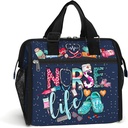 84hoods Large Lunch Box for Women. Insulated Lunch Bag for Work Office Travel Picnic with Adjustable Strap. Nurse Gift. Nurse Life.