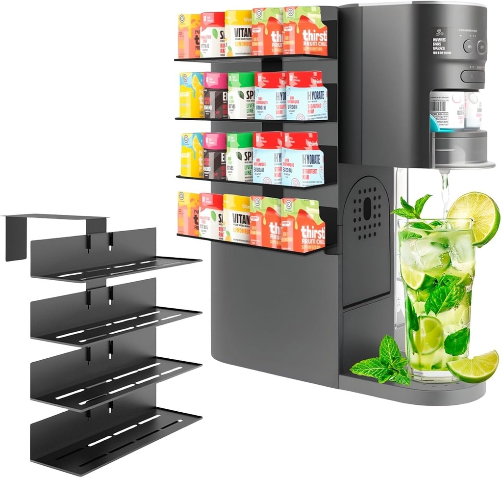 Flavor Pods Holder for Ninja Thirsti WC1001 Soda Maker, 20-Capacity Storage Rack for Ninja thirsty flavor pods, Compact & Durable Shelf for Ninja Thirsties Drink System Soda Machine (Shelf Only)