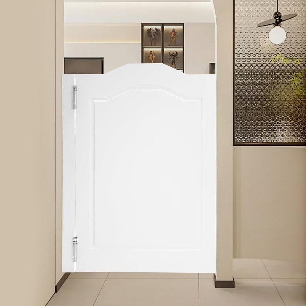 Cafe Doors Swinging Door,Solid Wood Swing Door,Cafe Saloon Doors with Metal Hinges,Cowboy Swinging Door for Stairs Bathroom Bedroom (White 24.02 * 35.83in)