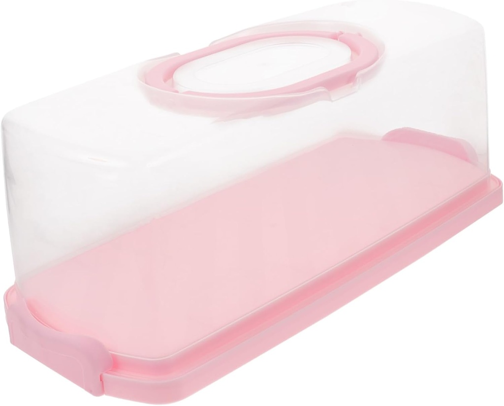 Healifty Portable Transparent Cake Storage Box with Lid Airtight Bread Saver Container Multi Function Dessert Carrier for Bakery Shops Parties and Home Use