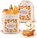 2Pcs Linen Bread Bags, 12 x 15 Inches Reusable Drawstring Bread Bags, Homemade Bread Container, Unbleached Drawstring Bread Bagsfor Toast, Loaf and Sandwich Storage