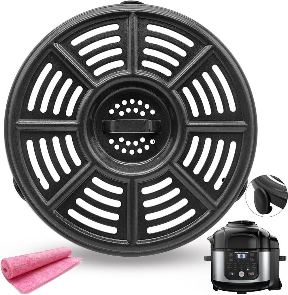 Air Fryer Crisper Plate for 6.5QT Ninja FD302/OS301/FD305/OP302/OS300 Foodi Pressure Cooker Air Fryers, Premium Air Fryer Rack Grill Pan Plate Insert Grate Shelf Grid for Ninja 6.5QT Air Fryer