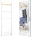 Over The Door Towel Rack, 5-Tier Towel Racks for Bathroom Door Hanging, Bathroom Back of Door Towel Bar, Door Blanket Holder for Clothes, Washcloths,Hand Towels, Sponges,White