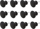 12 Pack Matte Black Cabinet Knob 1-1/6 Inch Round Cabinet Hardware Knobs for Bedroom Dresser Drawer, Kitchen Cupboard Door and Bathroom Drawer Hardware