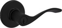 Kwikset Balboa Entry Door Handle with Lock and Key, Secure Keyed Reversible Lever Exterior, Doorlock, For Front Entrance and Bedrooms, Matte Black, Pick Resistant Smartkey Rekey Security