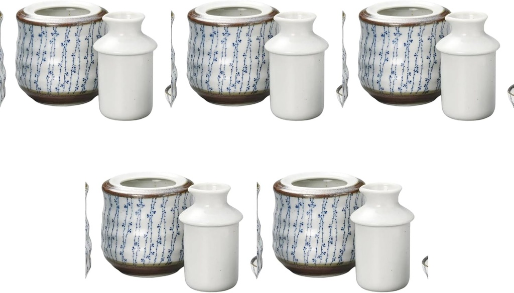 Set of 5 Somotsuke Ivy Sake Tanker, Small, 3.9 x 5.3 inches (10 x 13.5 cm) (180 cc) | Sake Tanker Setomonohonpo