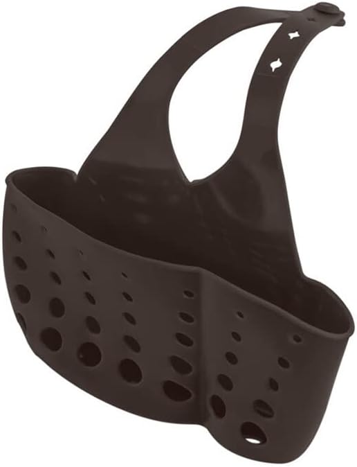 Adjustable Kitchen Sink Drain Sponge Holder Brush Rack Sink Caddy Organizer Soap Dishwashing Liquid Drainer Kitchen Tools Brown Clever