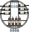 Wine Rack Display Stand Black Wall Mounted Wine Rack Round Wine Glass Goblet Holder, Metal Hanging Wine Holder Bar Wine Cellar Kitchen Counter Floating Storage Organizer Shelves ( Size : 90x11x90cm )