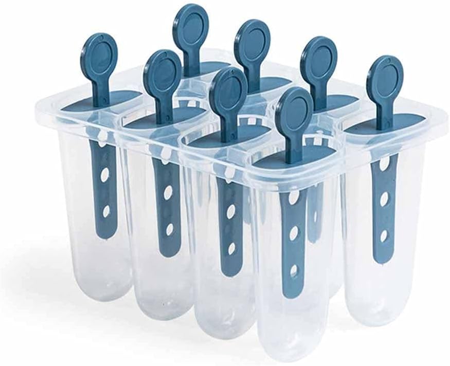 8 Cell Round Shape Accessories Kitchen Tools Food Grade Lolly Mould DIY Ice Cream Maker Popsicle Molds Dessert Molds (Color : A)