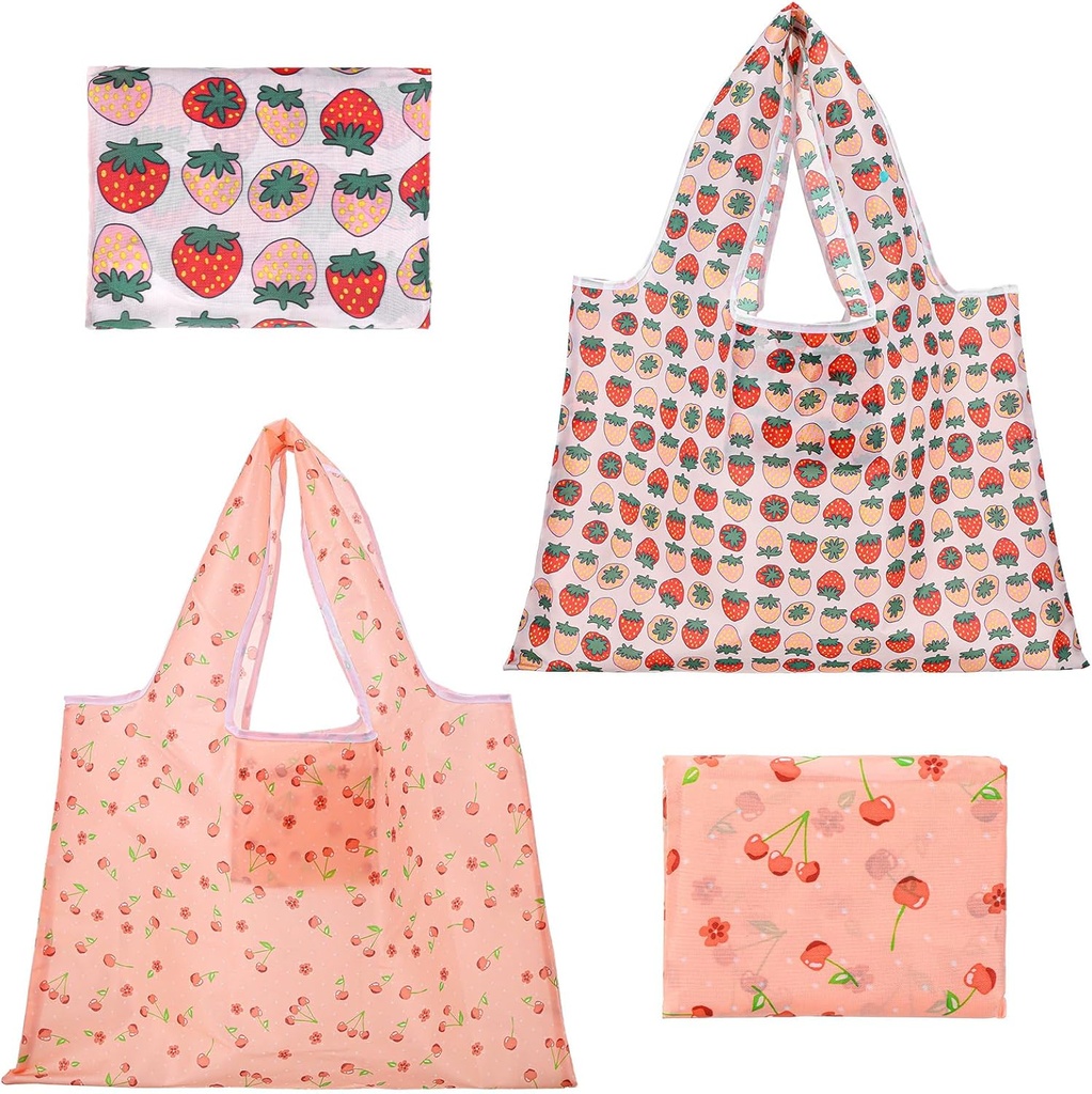 2Pcs Collapsible Tote Boho Reusable Grocery Bags Tote Large Shopping Bags Foldable 50Lbs Large Boho Bag for Groceries, Cloth Market Washable Polyester Bag in Pocket