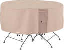 Modern Leisure 2911 Monterey Patio Table & Chairs Outdoor Furniture Cover (Round: 94 D x 23 H) Water-Resistant, Beige