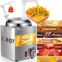 Nacho Cheese Dispenser - 2.8 Qt Nacho Cheese Warmer Machine with Pump, Stainless Steel Hot Fudge Sauce Warmer W/6-Level Temperature Adjustment,Syrup Hot Fudge Dispenser for Hot Fudge Cheese Caramel