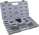 60-Pc Master Tap and Die Set - Include SAE Inch Size #4 to 1/2” and Metric Size M3 to M12, Coarse and Fine Threads | Essential Threading Rethreading Tool Kit with Complete Accessories and Storage Case