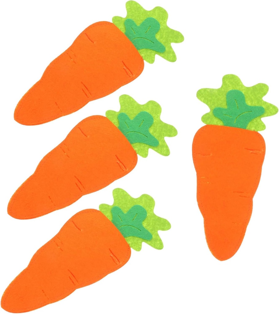 ABOOFAN 4pcs Carrot Shaped Cutlery Holder for Easter Party Table Decor Fun Utensil Organizer for Dining Festive Tableware Accessories for Spring Celebrations