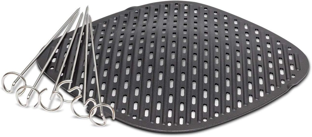 Philips Airfryer XXL Grill Master Kit for Twin Turbos Tar Model Air fryers, Non-stick, Grill Bottom, 6 Skewers, Dishwasher Safe Parts for Easy Cleaning, Recipe Booklet, Black (HD9951/01)